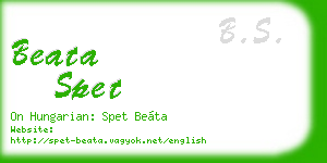 beata spet business card